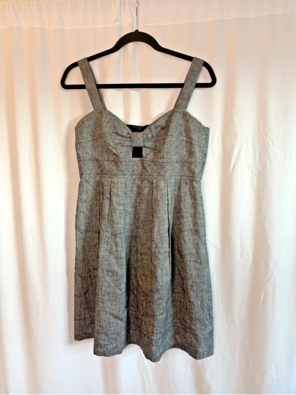 Trina Turk Gray Linen Blend Keyhole Front Dress - Size 10 Medium